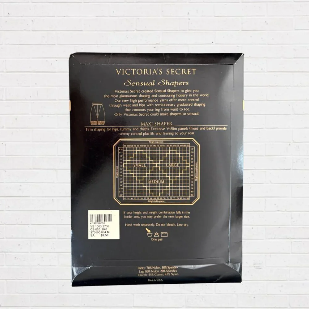 Vintage Victoria’s Secret Sensual Shapers Maxi Shaper Hosiery NIP Classic Navy M